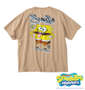 SPONGEBOB 天竺プリント半袖Tシャツ ベージュ