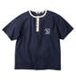 BEN DAVIS リンガーヘンリーネック半袖Tシャツ ネイビー