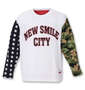UP!SMILE クレイジー切替長袖Tシャツ ホワイト: