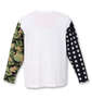 UP!SMILE クレイジー切替長袖Tシャツ ホワイト: バックスタイル