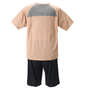 Colantotte ACTIVE カチオンメッシュラグラン半袖Tシャツ+ハニカムメッシュハーフパンツ ブラウン×ブラック: バックスタイル