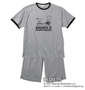 PEANUTS 天竺リンガー半袖Tシャツ+ハーフパンツ ライトグレー