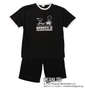 PEANUTS 天竺リンガー半袖Tシャツ+ハーフパンツ ブラック