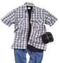 MANCHES キーネックＴシャツ（半袖） ブラック: