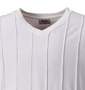 MANCHES ピンタックVネックＴシャツ ホワイト:
