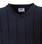 MANCHES ピンタックVネックＴシャツ ブラック: