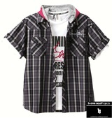 b-one-soul シャツ(半袖)+Tシャツ(半袖) ブラック系×ホワイト