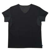 EDWIN デニスラ二分袖VネックTシャツ ブラック
