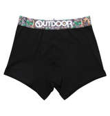 OUTDOOR PRODUCTS 綿ベア天転写ゴムブラックボクサーパンツ リアルカモ×ブラック