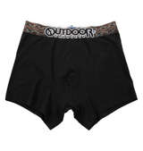 OUTDOOR PRODUCTS 綿ベア天転写ゴムブラックボクサーパンツ ブラック×パイソン