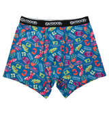 OUTDOOR PRODUCTS ポリエステルベア天カレッジ柄ボクサーパンツ ブルー