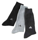 adidas 3Pつま先かかと補強消臭クルー丈ソックス 3色ミックス