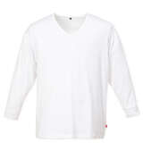 EDWIN BODY FIRE長袖VネックTシャツ ホワイト