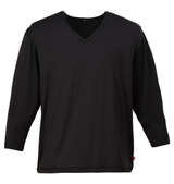 EDWIN BODY FIRE長袖VネックTシャツ ブラック