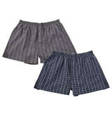 Take More 2Pチェック柄布帛トランクス グレー系×ネイビー系