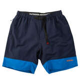 OUTDOOR PRODUCTS ナイロンバイカラークライミングハーフパンツ ネイビー×ブルー