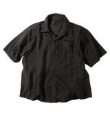 in the attic ジャガードストライプ半袖シャツ ブラック