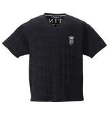 GLADIATE 刺繍カモフラジャガード半袖VネックTシャツ ブラック