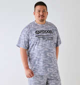 OUTDOOR PRODUCTS DRYメッシュカモフラ柄半袖Tシャツ グレー系