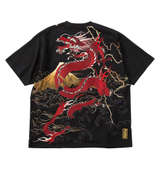 絡繰魂 龍×富士半袖Tシャツ ブラック