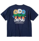 b-one-soul DUCK DUDEフラワークレヨン半袖Tシャツ ネイビー