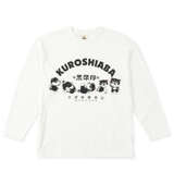黒柴印和んこ堂 転がる和み柴っ子天竺長袖Tシャツ オフホワイト