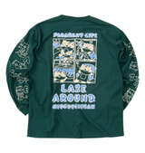 NECOBUCHI-SAN 天竺長袖Tシャツ ダークグリーン