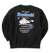 NECOBUCHI-SAN 裏起毛クルーネックトレーナー ブラック