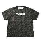 OUTDOOR PRODUCTS DRYメッシュ総柄半袖Tシャツ ブラック