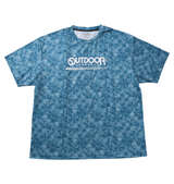 OUTDOOR PRODUCTS DRYメッシュ総柄半袖Tシャツ ブルー