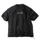 in the attic 膨れジオメジャガード裾ドローコード半袖Tシャツ ブラック