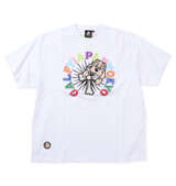 GALFY おしゃぶりワンワンカラフルロゴ半袖Tシャツ ホワイト