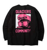 b-one-soul DUCK DUDEスクエアプリント長袖Tシャツ ブラック