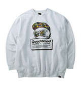 b-one-soul DUCK DUDEロゴシートプリントクルースウェット ホワイト杢