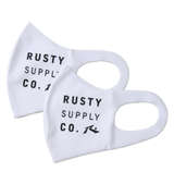 RUSTY 大きめサイズ接触冷感・UVカットマスク(2枚セット) ホワイト