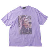 RIMASTER VISION 天竺トリックアート半袖Tシャツ ラベンダー