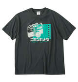 レトロプリント カメラ半袖Tシャツ チャコール