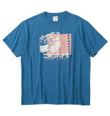 レトロプリント カメラ半袖Tシャツ オリエンタルブルー