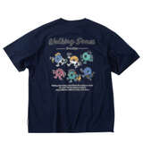 Walking Donut T/C天竺刺繍発泡プリント半袖Tシャツ ネイビー
