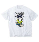 UITTG T/C天竺デニム刺繍ワッペン半袖Tシャツ ホワイト