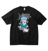 UITTG T/C天竺デニム刺繍ワッペン半袖Tシャツ ブラック