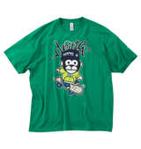 UITTG T/C天竺デニム刺繍ワッペン半袖Tシャツ グリーン