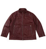 TETE HOMME スタンドカラーレザーブルゾン ワイン