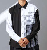 Re:luxi ロゴプリント長袖シャツ ホワイト×ブラック