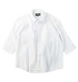 Mc.S.P TC麻スラブ七分袖レギュラーカラーシャツ ホワイト