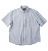 Mc.S.P 吸汗速乾TCシアサッカーB.D半袖シャツ ブルーストライプ