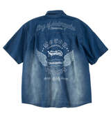 Norton デニム半袖シャツ サンドネイビー