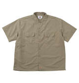 DICKIES ナイロンタッサー半袖ワークシャツ カーキ