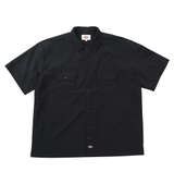 DICKIES ナイロンタッサー半袖ワークシャツ ブラック