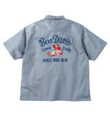 BEN DAVIS レーサーレトロ刺繍ワーク半袖シャツ ライトグレー